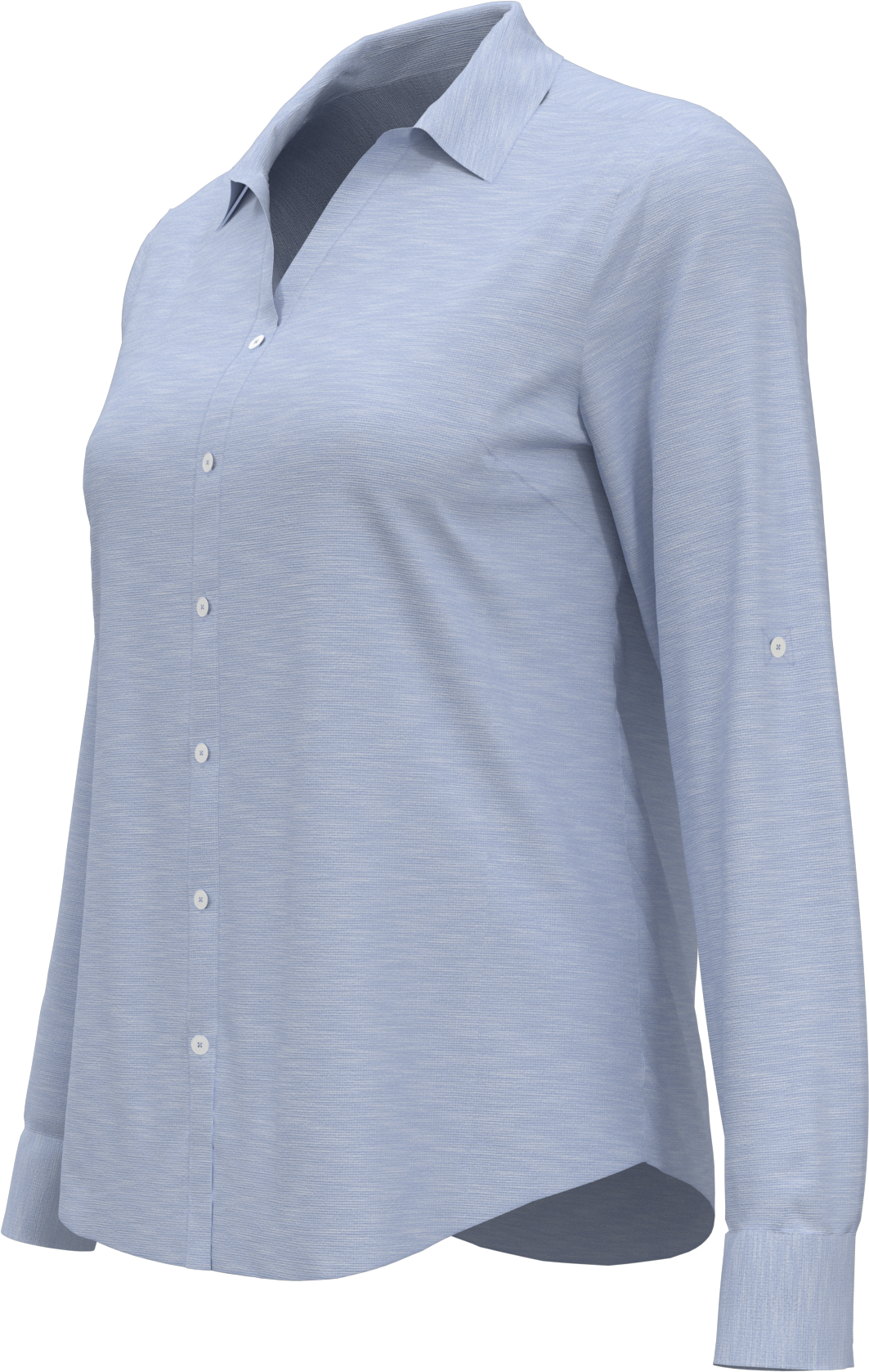 Heather Woven Long Sleeve Button Down Shirt 19