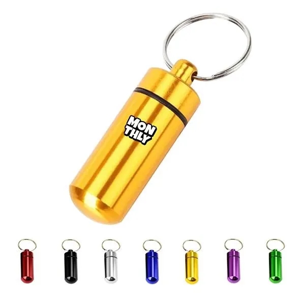 Aluminum Pill Case With Keychain 2
