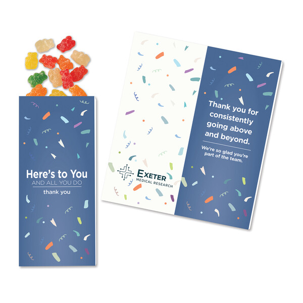 Full-Color Custom Sweeter Cards with Albanese Sour Gummi Bears