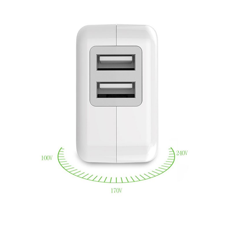 Dual USB Foldable AC Adapter for Travel 11