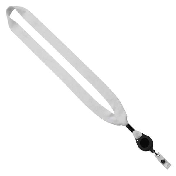 3/4" Cotton Lanyard with Metal Crimp & Retractable Badge Reel 155