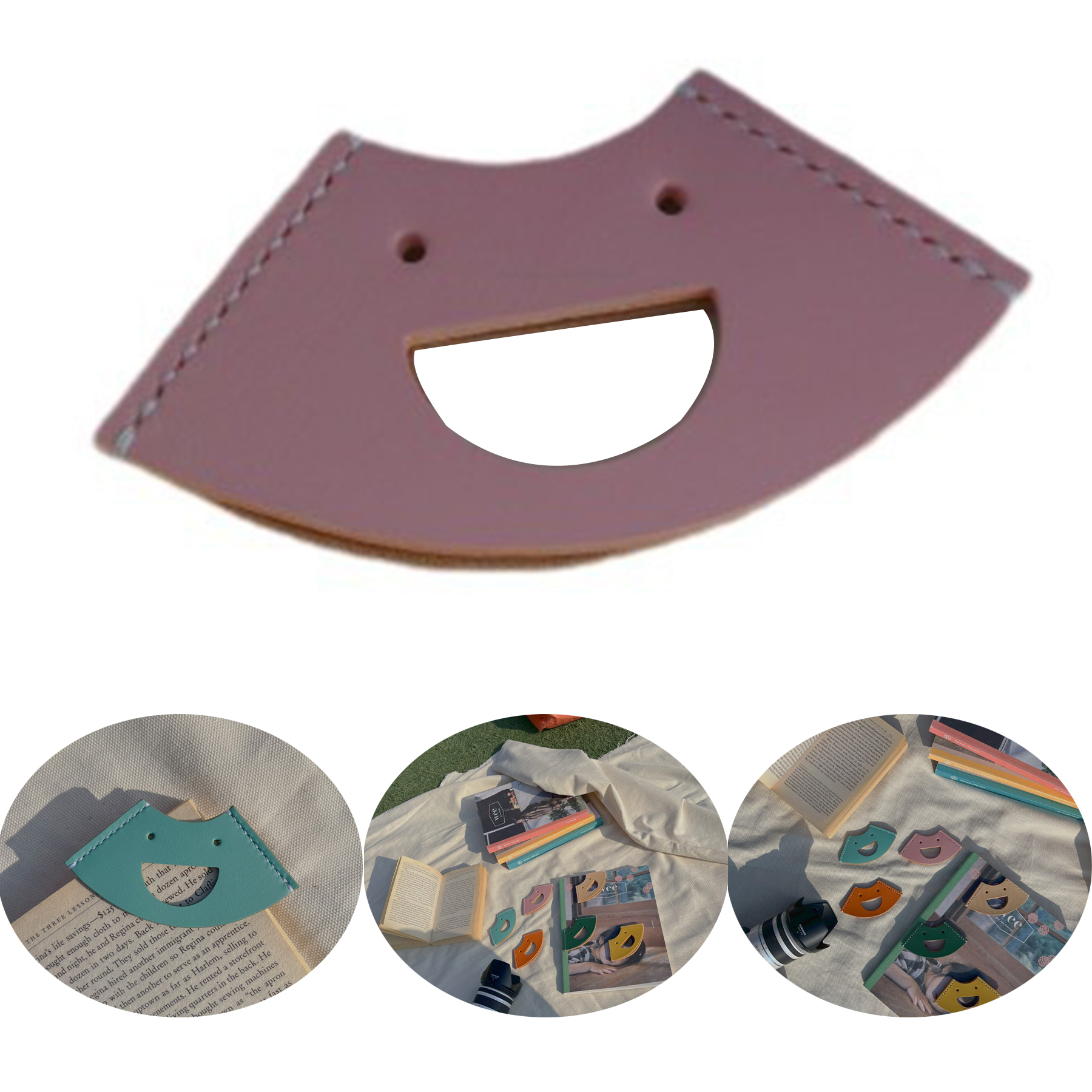 Smiling Face Leather Bookmark 1