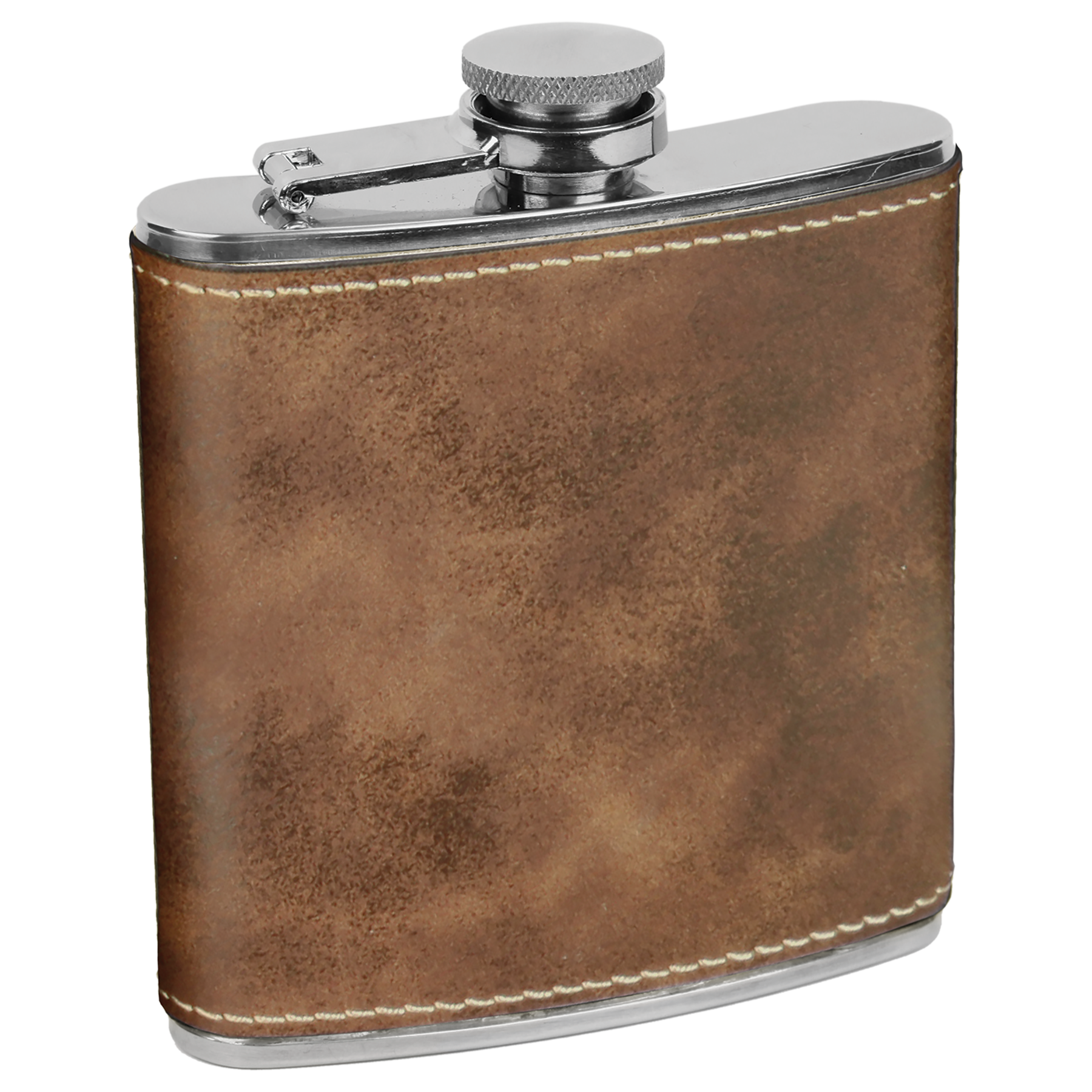 Laser Engraved Leatherette Stainless Steel 6oz Flask 3