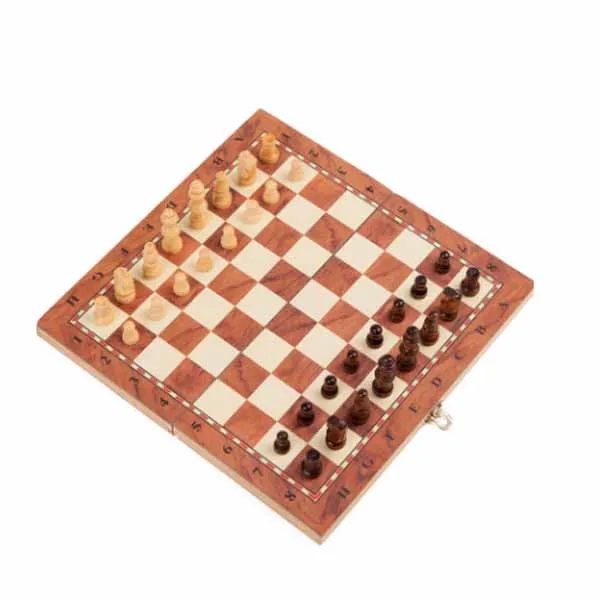 Wood Chess With Folding Board Desktop Game Set 4