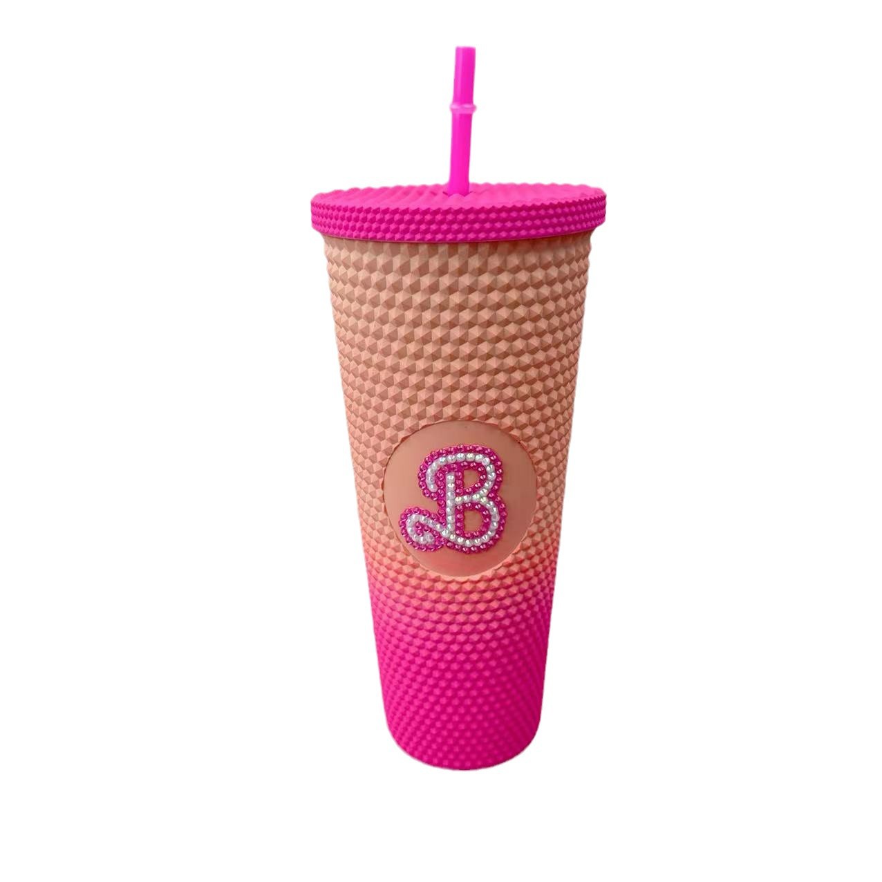 Pink Coffee Tumbler with Straw 2