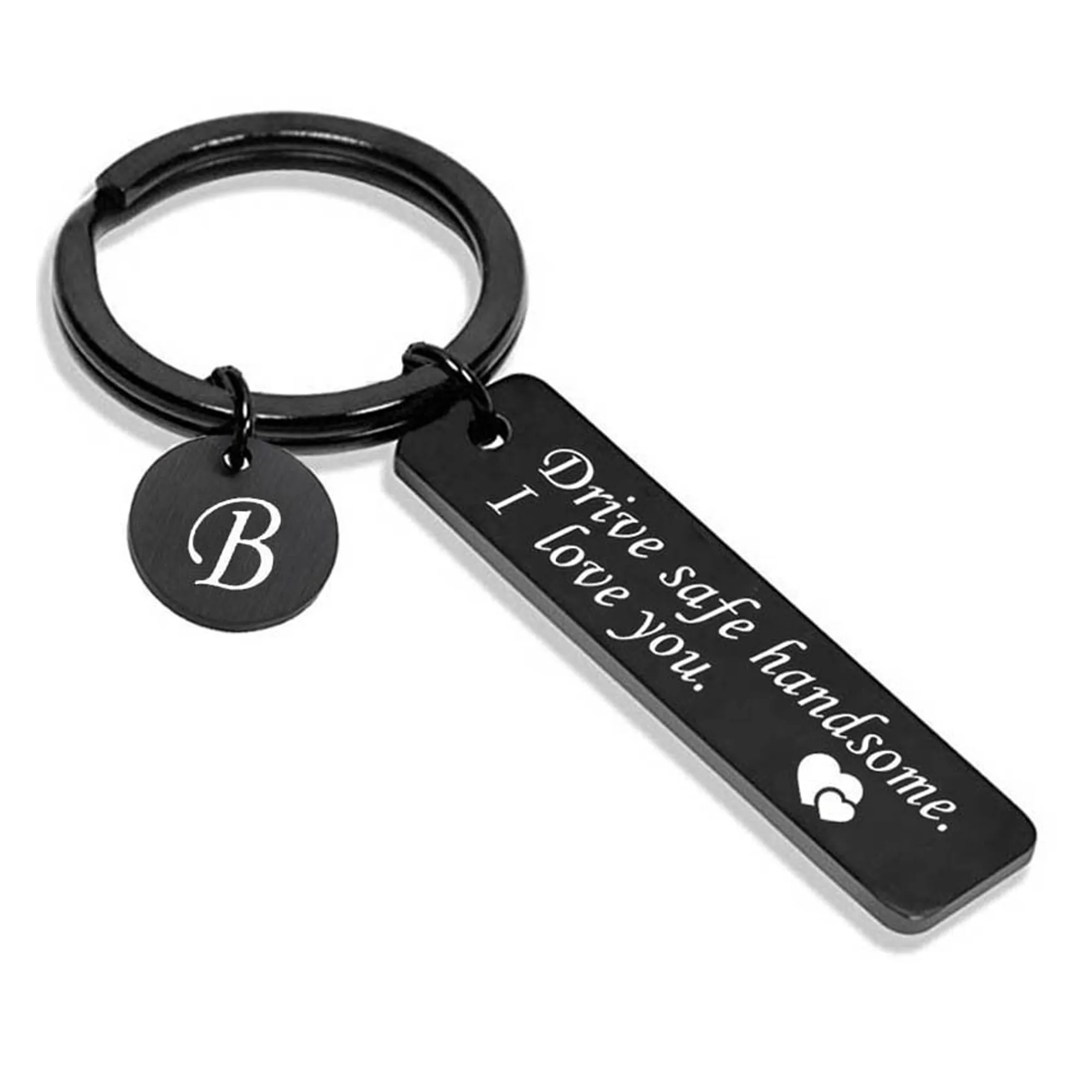 Stainless Steel Letter Keychain 2