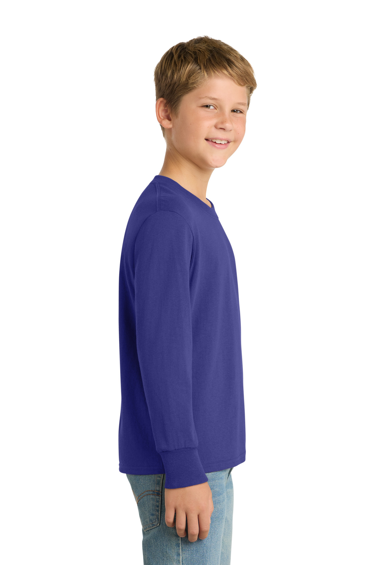 Port & Co Youth Long Sleeve Core Cotton Tee. PC54YLS 122
