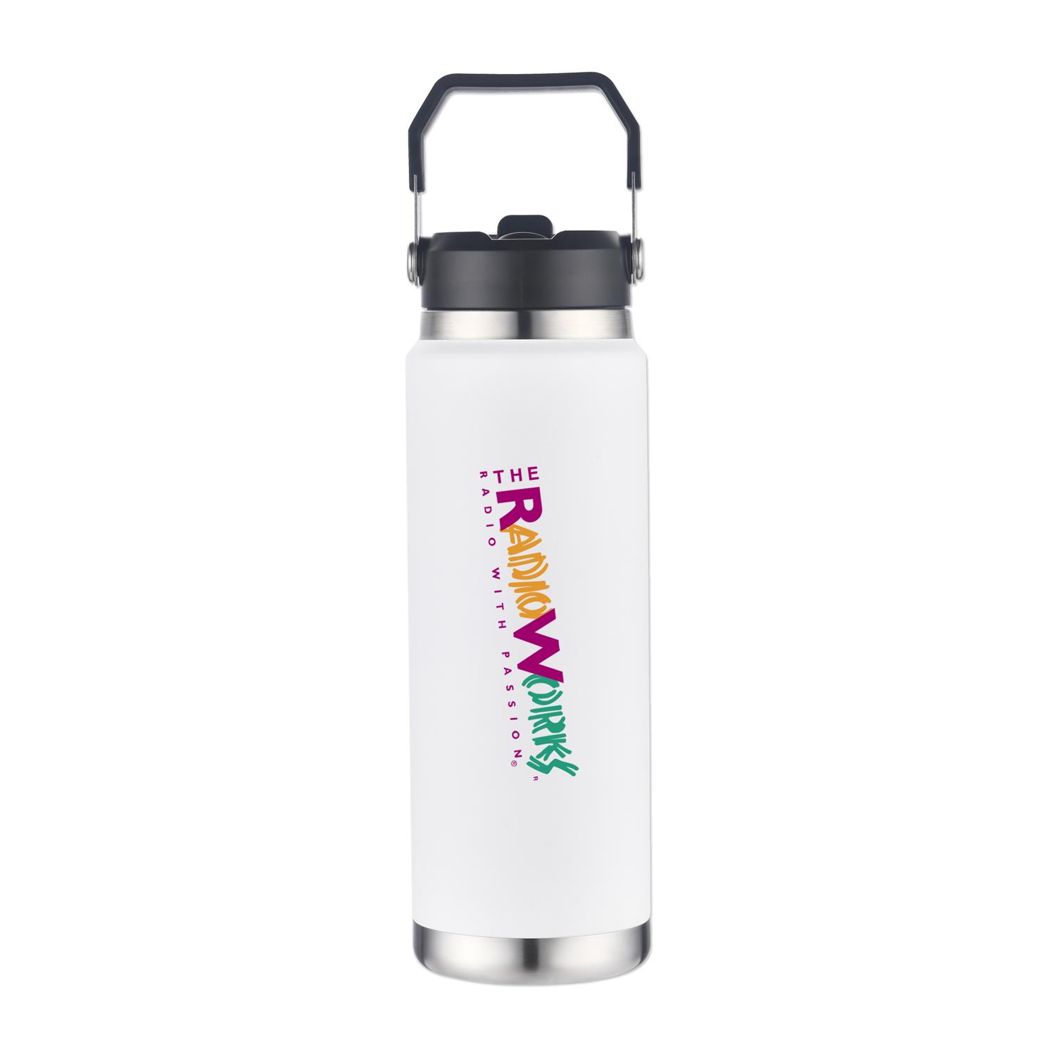 30 Oz. Vacuum Bottle with Straw and Carry Handle, custom water bottle with logo imprint 6
