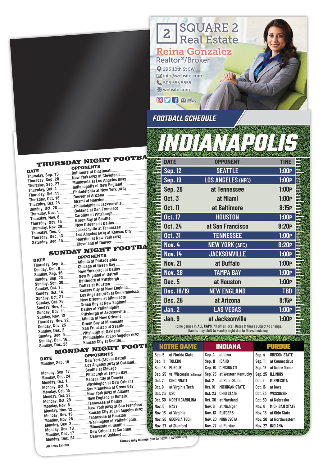 Magna-Card Business Card Magnet Football Schedules (3.5x9) 1