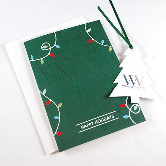Festive Tree Ornament Business Holiday Cards 1