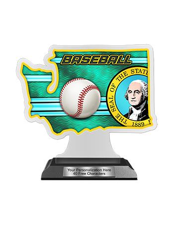 State Acrylic Trophy: 6" Washington Shape (Event t 1
