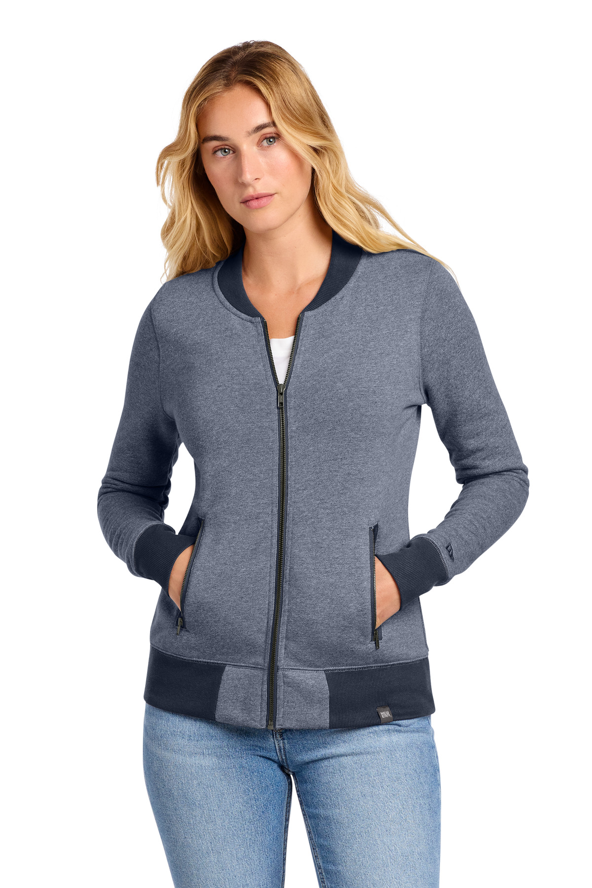 New Era Women's French Terry Baseball Full-Zip. LNEA503 12