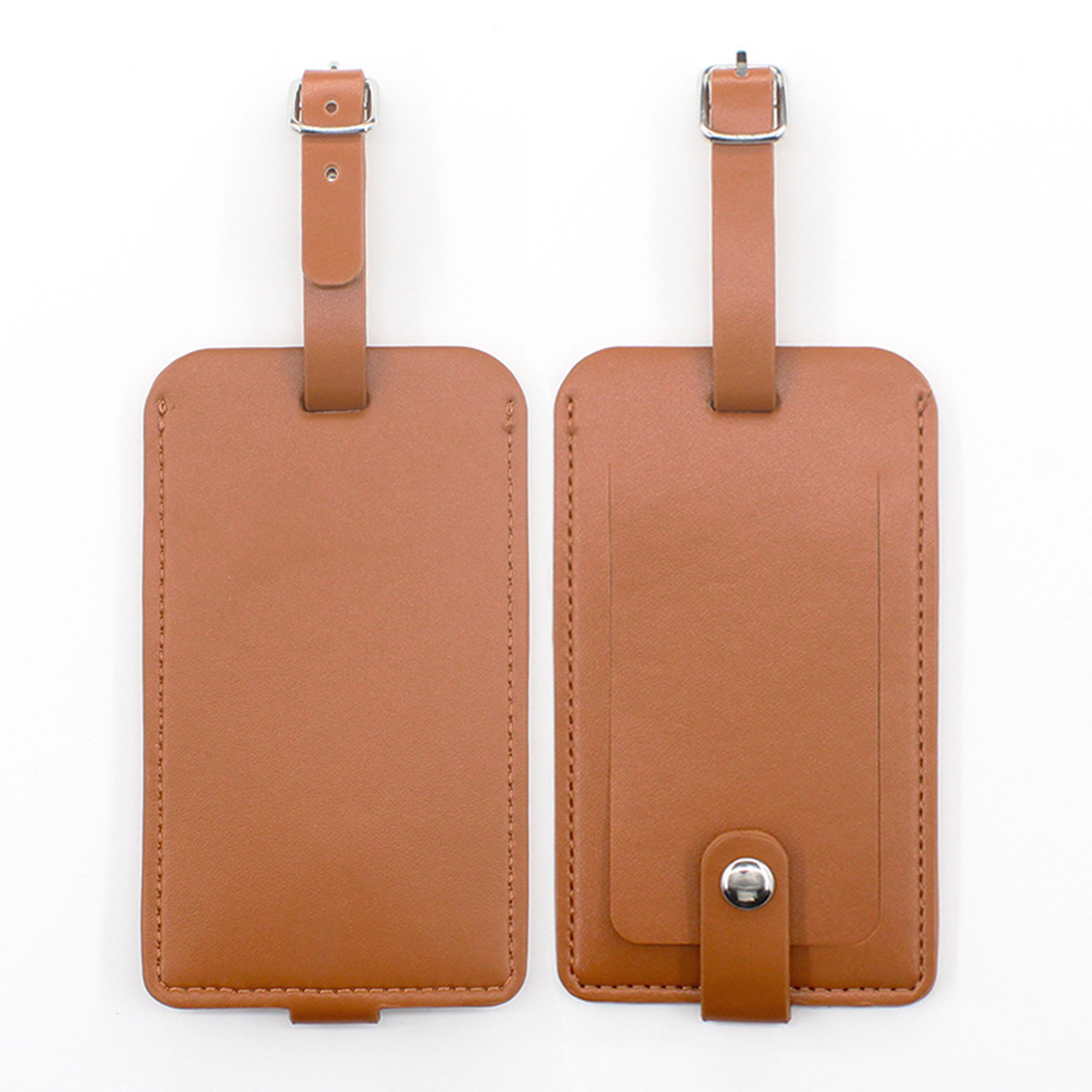Premium Vegan Leather Luggage Tags Lable Holder with Snap 4