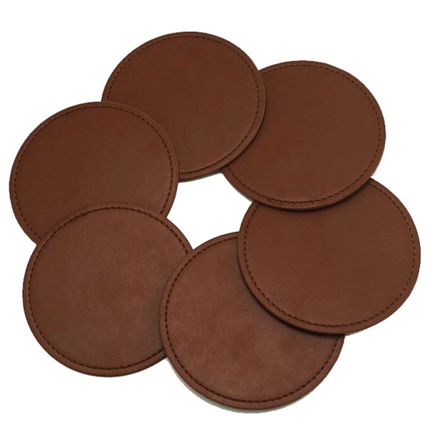 Round PU Leather Coasters 4