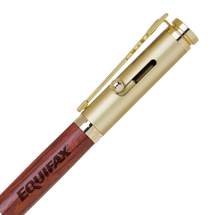 Bullet Brass Ball Point Pen (Rosewood/Satin Gold/ Gold Acce 3