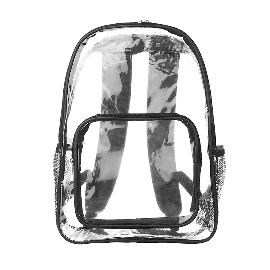 Clear PVC Backpack w/ Front Pocket - 13"W x 18"H