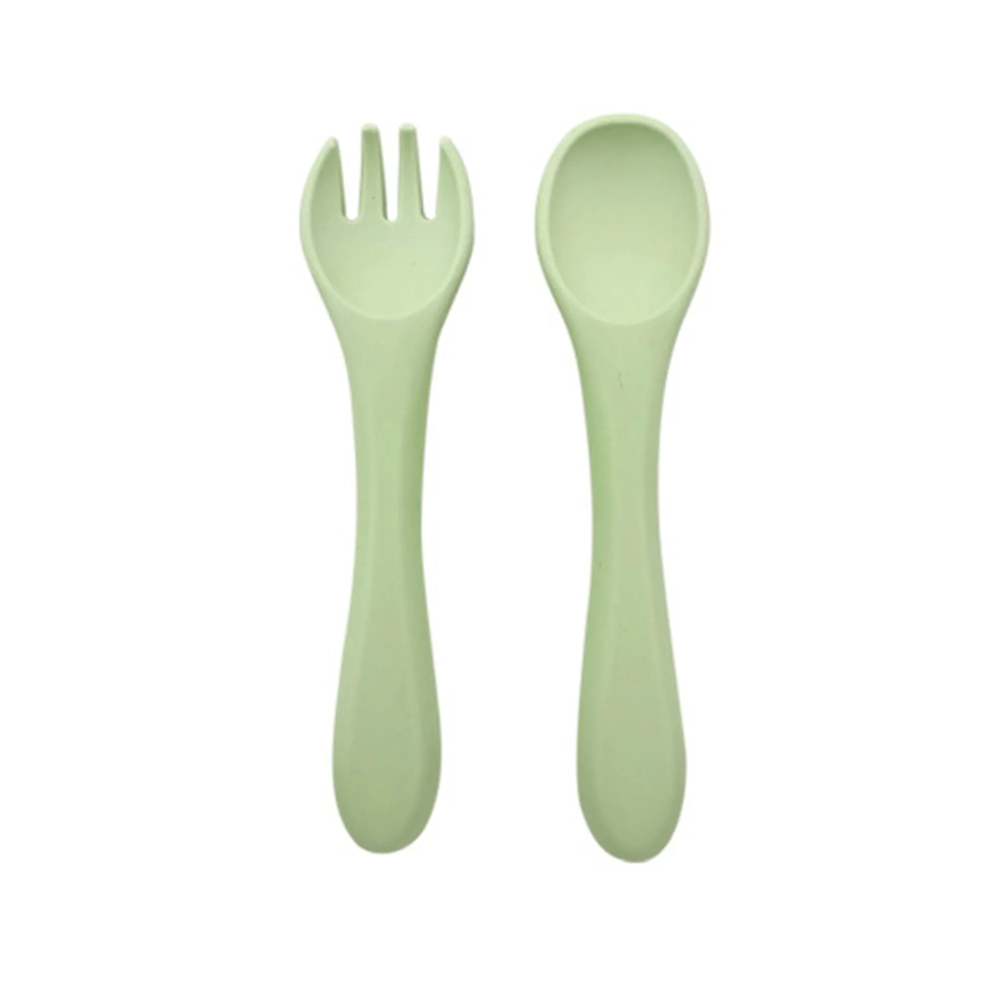 Food Grade Baby Feeding Silicone Soft Spoon And Fork 5
