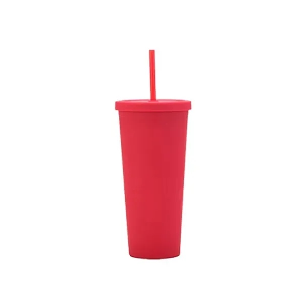 24oz Insulated Tumbler - Double Wall with Lid & Straw 9