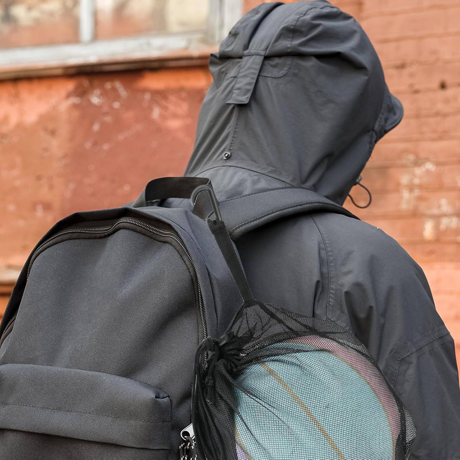 Mesh Sport Carry Bag with Pocket & Carabiner Clip 6