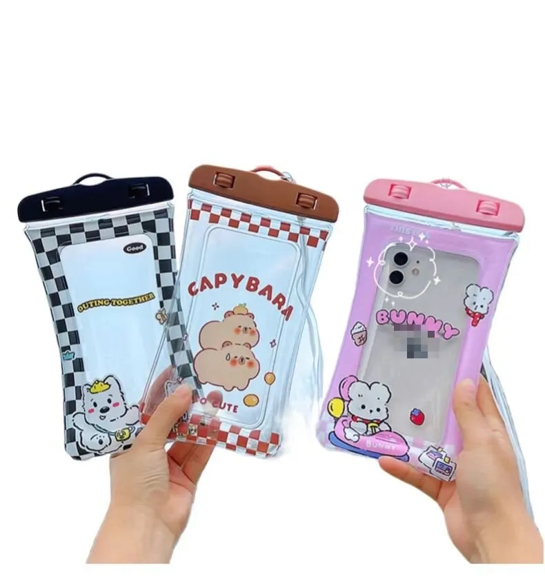 Touch  Screen Cartoon Lanyard Phone Waterproof Bag 4