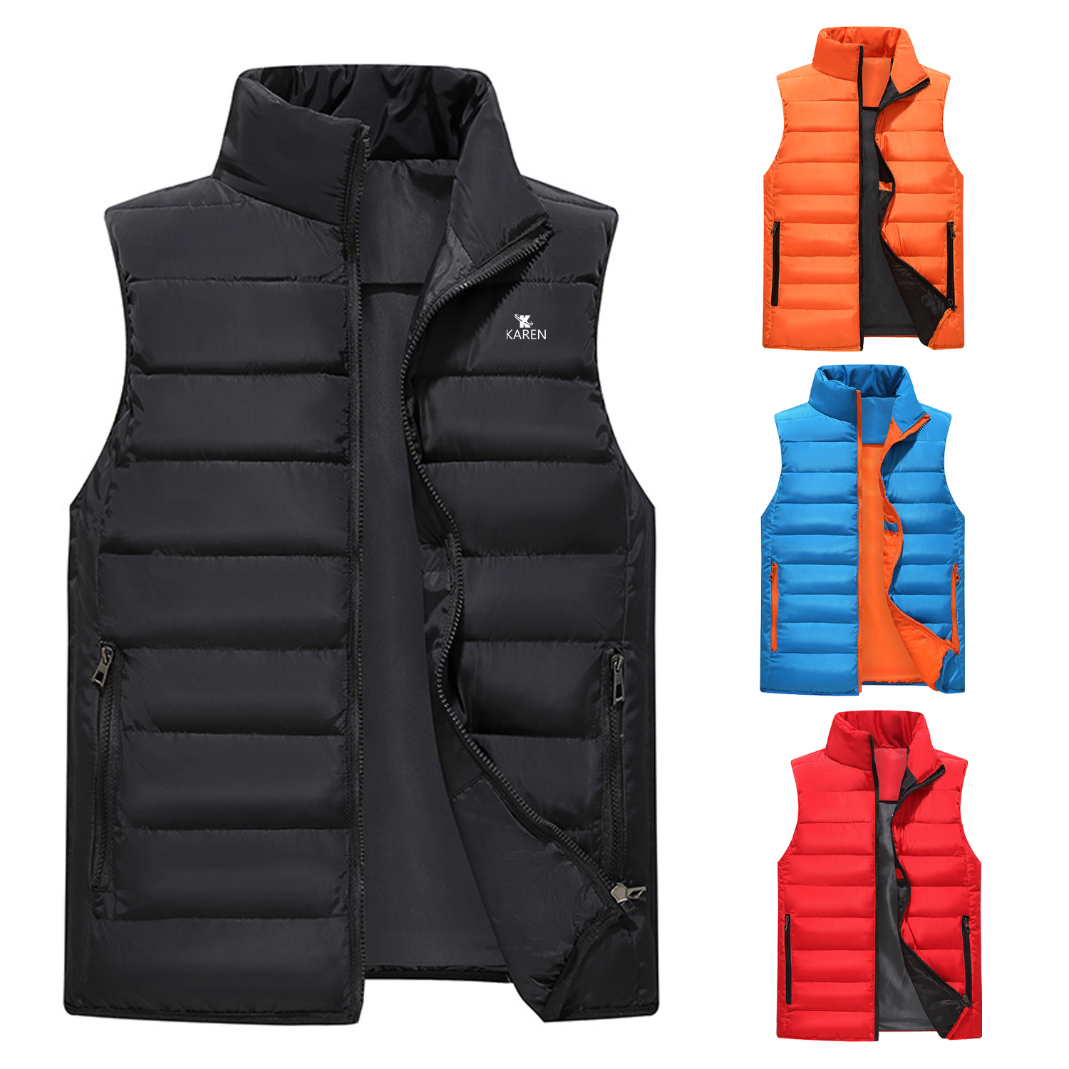 Casual Lightweight sleeveless Cotton Vest Without Hood 5