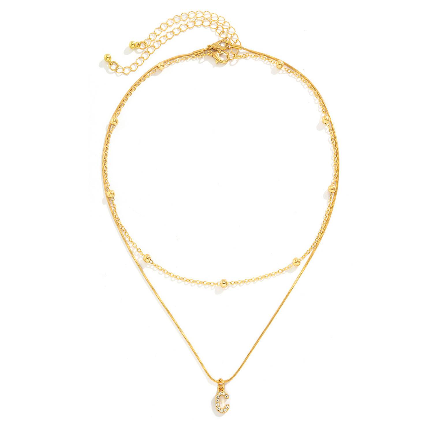 18K Gold Layered Initial Necklace Tiny A-Z Pendant Choker Ne 5