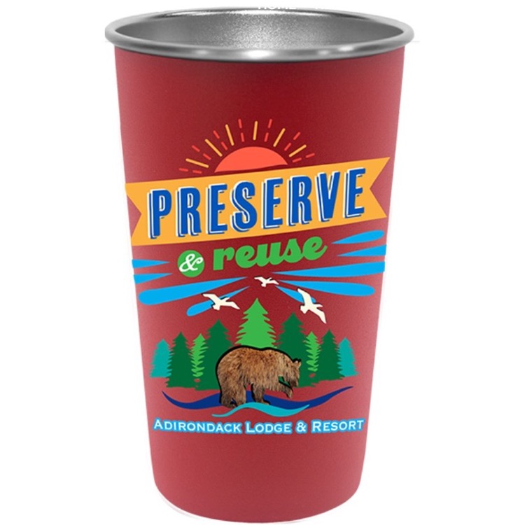 16 Oz. Single Wall Pint Tumbler w/Rolled Rim