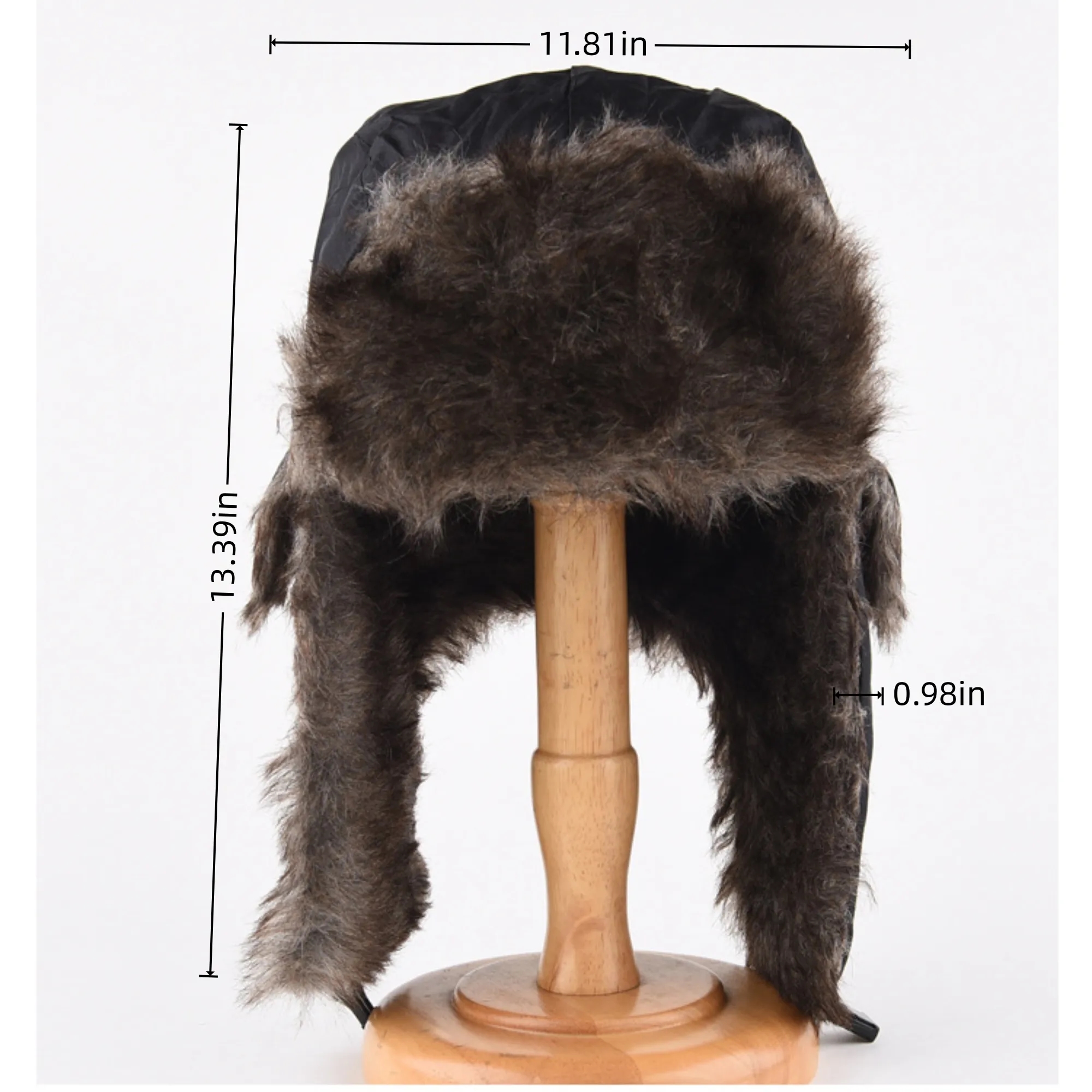 Winter Hat with Brim Warm Earflaps Faux Fur Cap 4