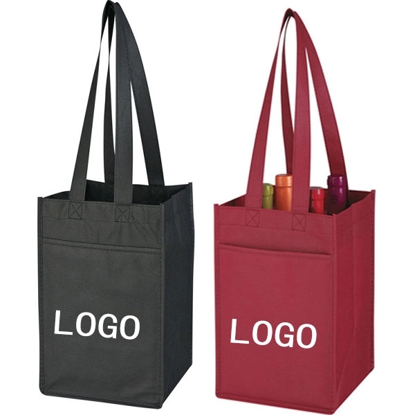 Non Woven 4 Bottle Wine Tote Bag 3