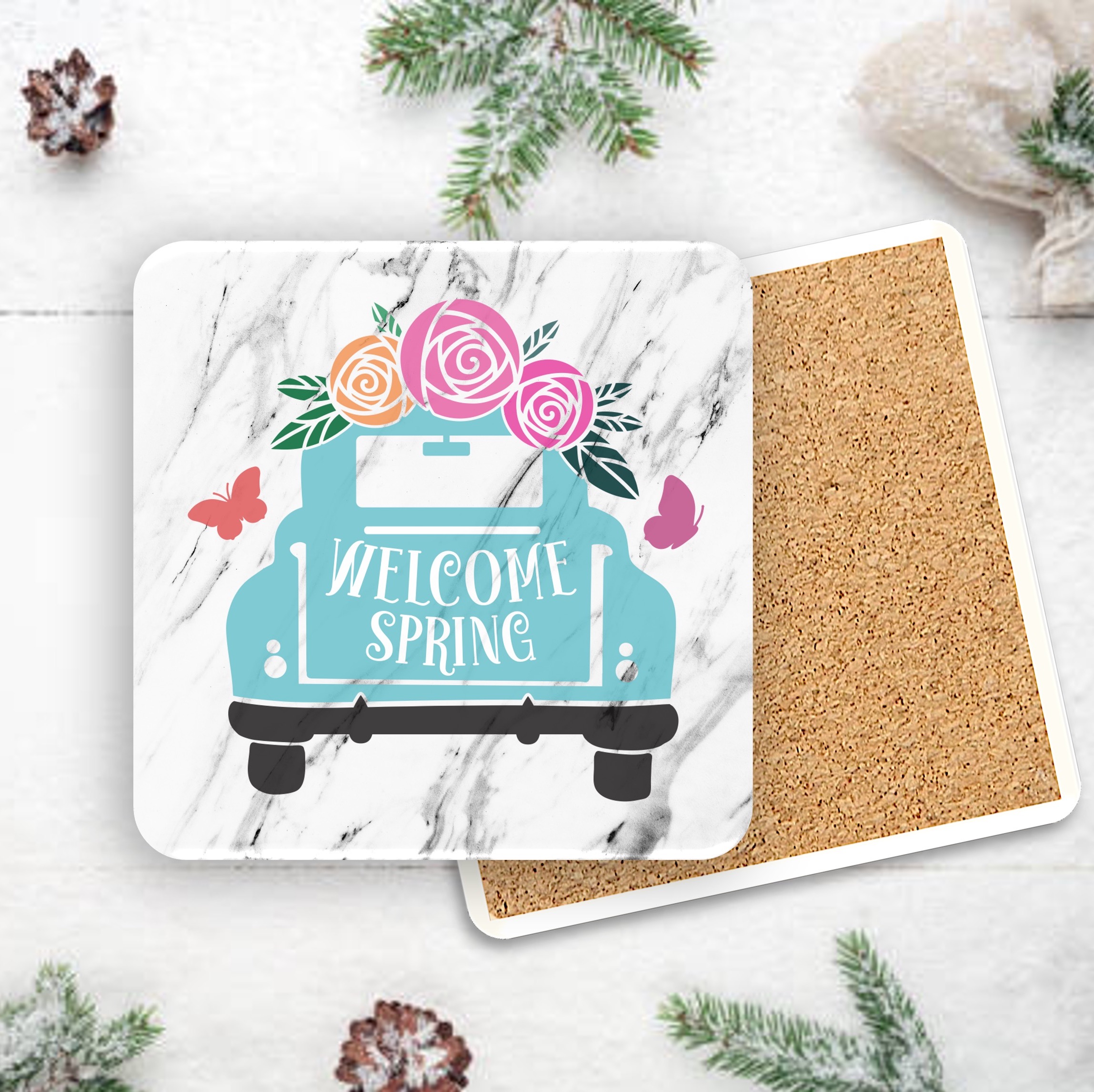 Faux Marble Printed Square Coaster 7