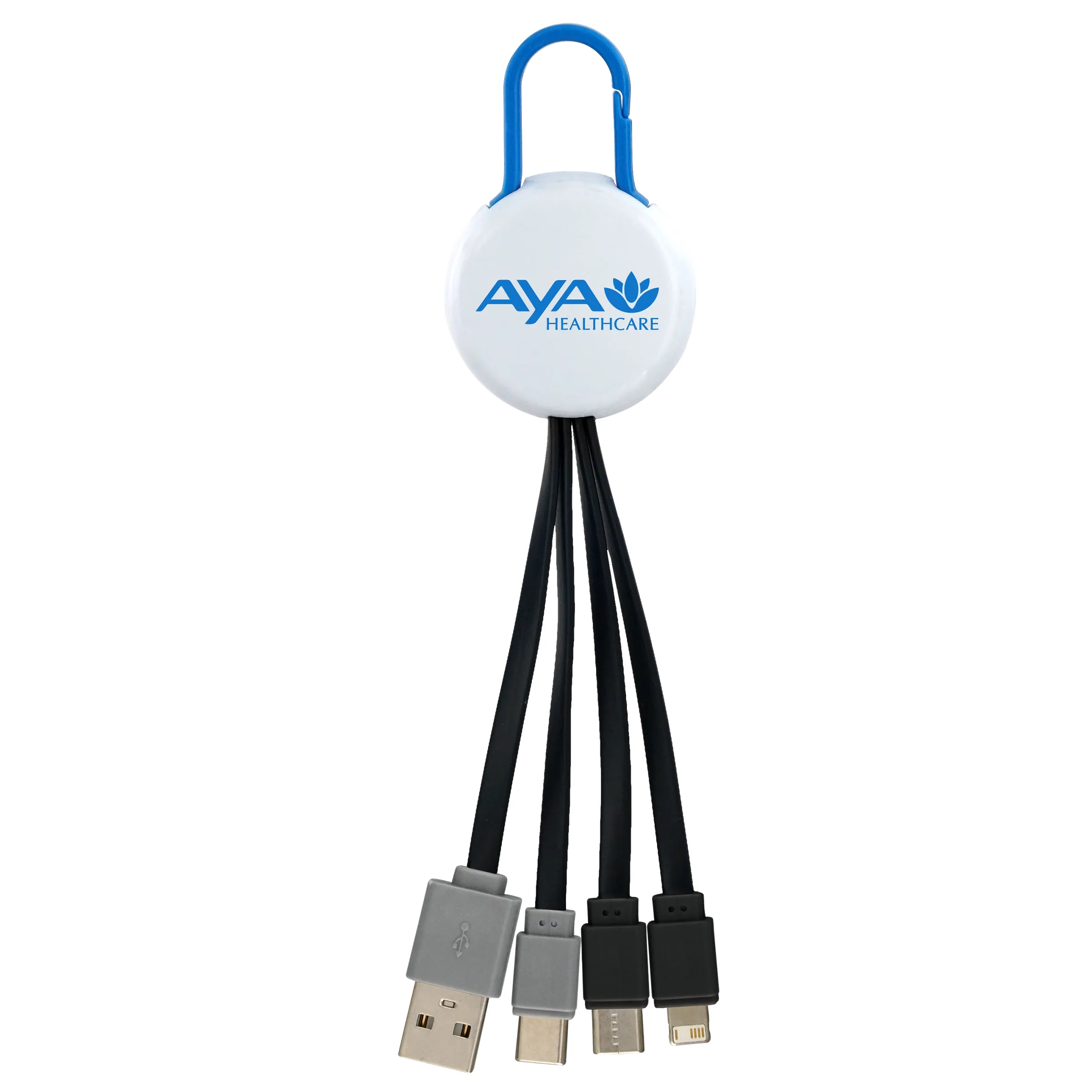 WHITE COLORFUL CLIP DUAL INPUT 3 IN 1 CHARGING CABLE 17