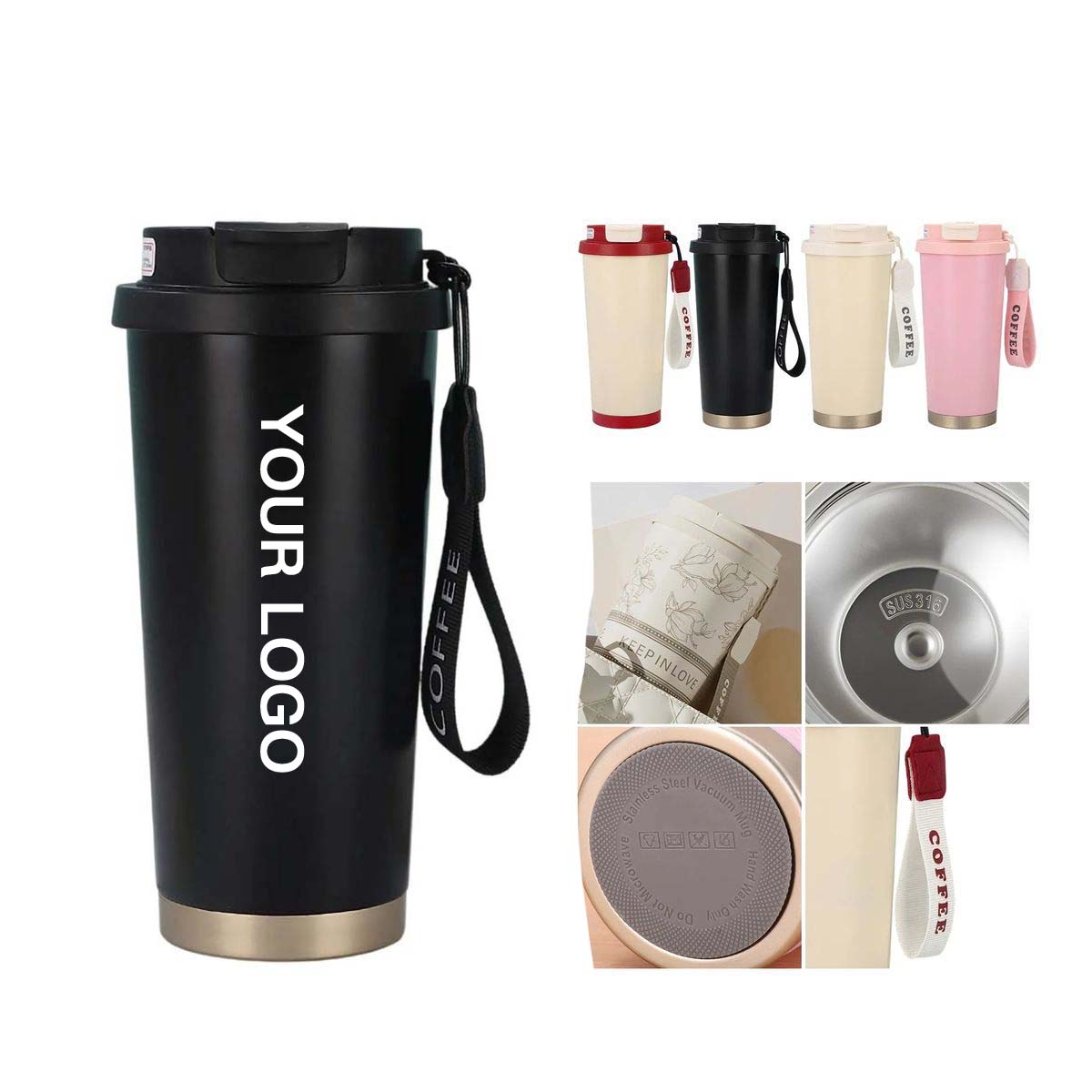 Travel Coffee Cup 16 Oz Stainless Steel 3