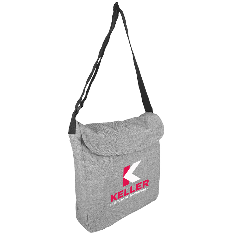 Super Sale - Messenger Grey Tweed Cotton Tote 5