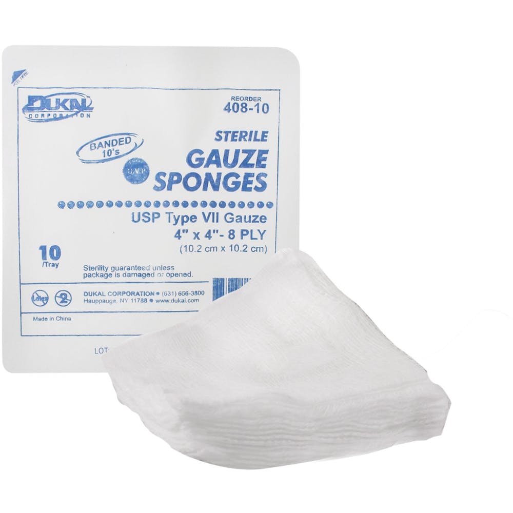 Type VII Gauze Sterile Sponges - 8-Ply 10 Count 4" x 4" 1