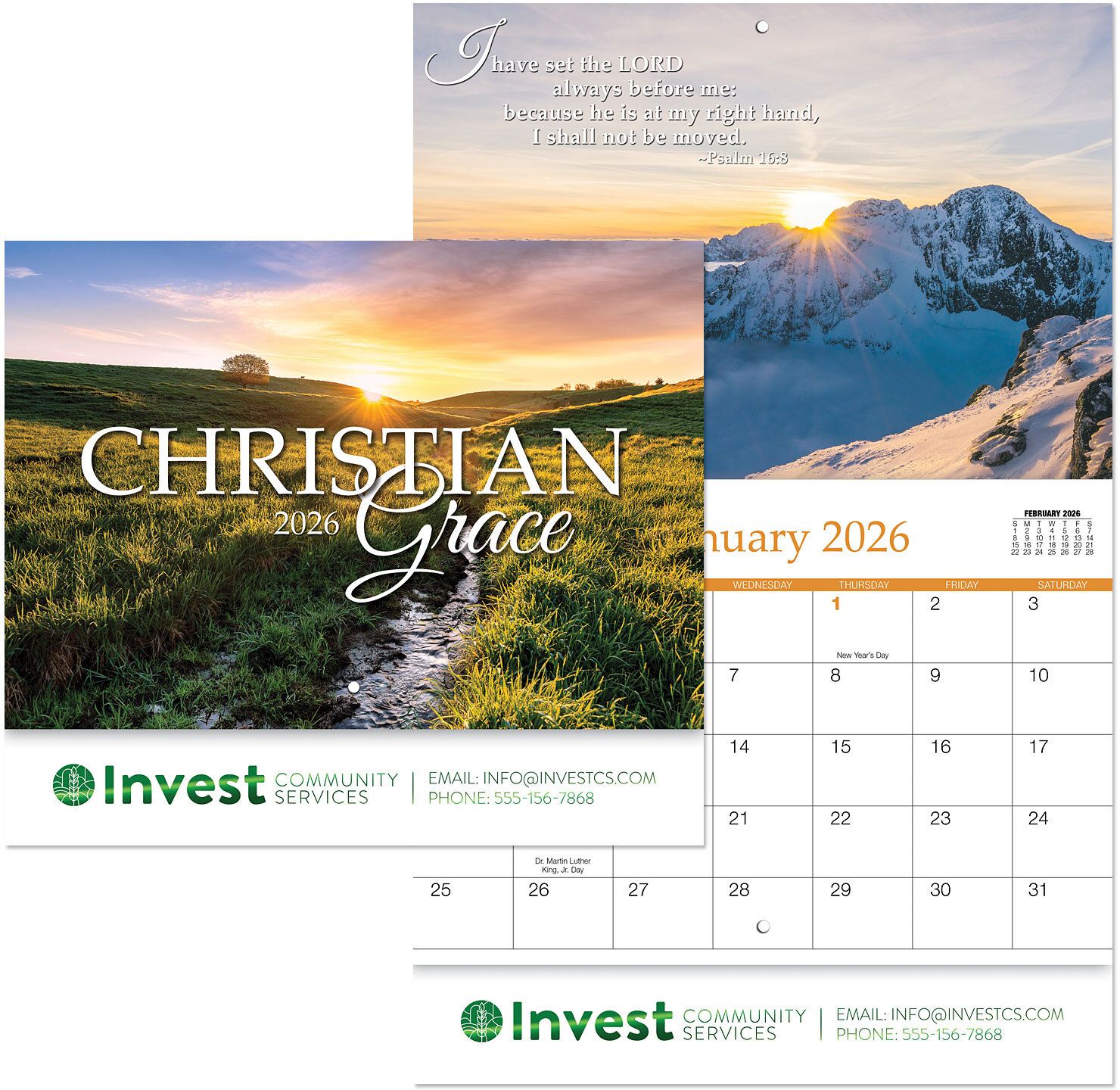 CHRISTIAN GRACE STAPLED WALL CALENDAR 18