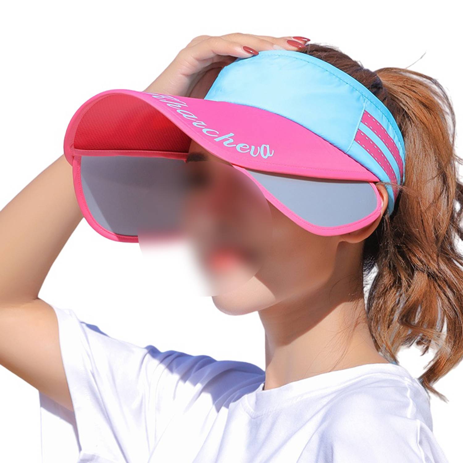 Women Retractable Wide Brim Sun Visor Hat 3