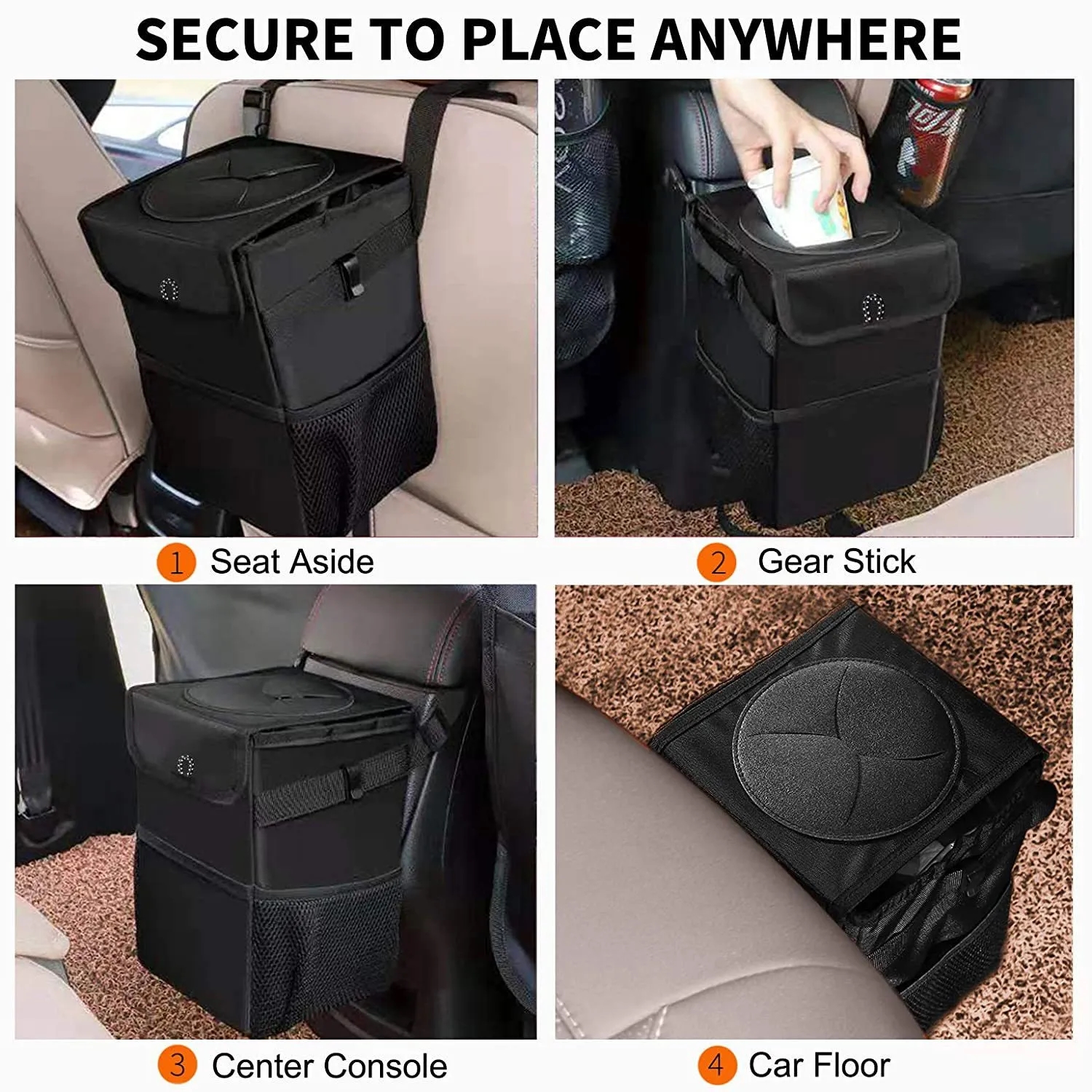 Waterproof Car Trash Can with Lid 7
