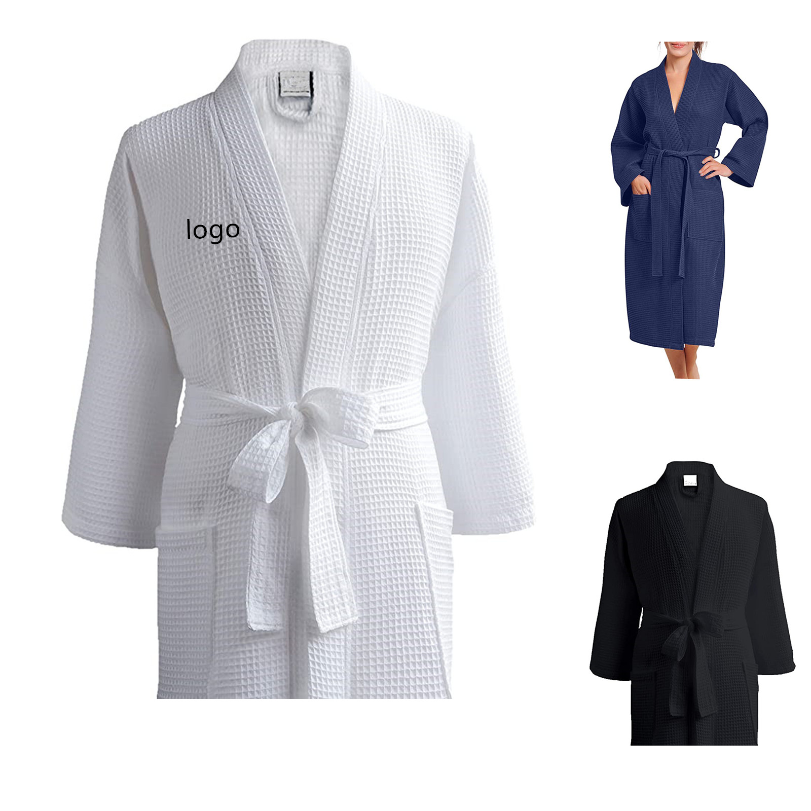 Waffle Weave Spa Bathrobe 1