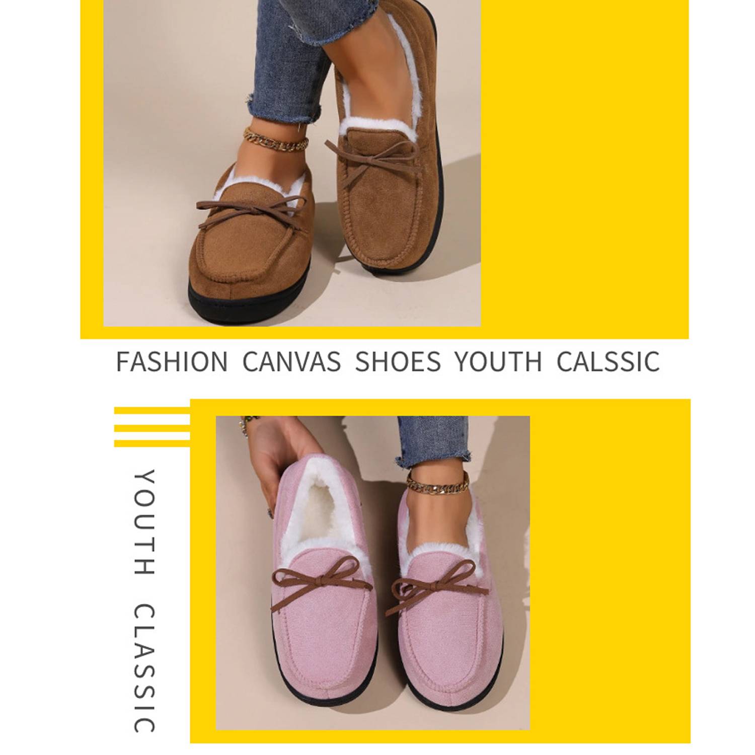 Women'sLlightweight And Comfortable Winter Warm Bean Shoes 2