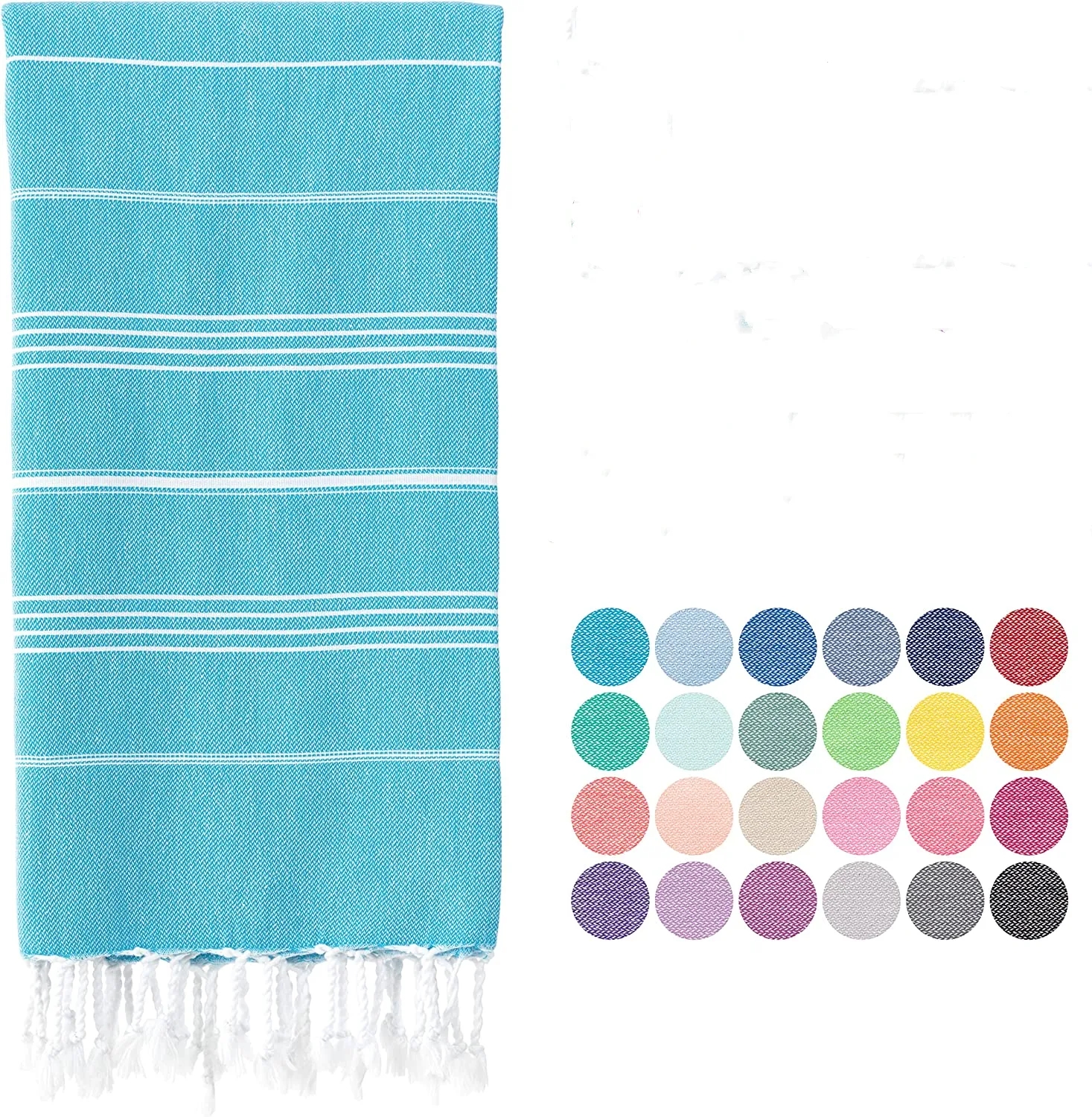 71" Striped Beach Towel With Fringe 5