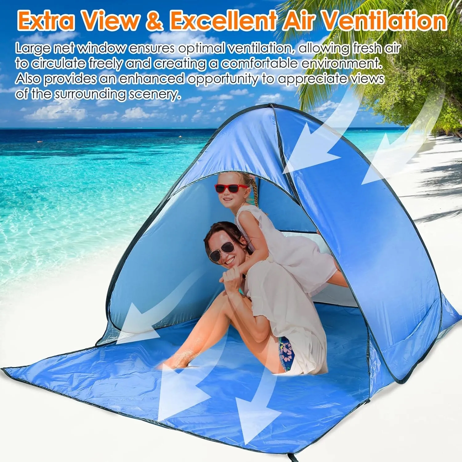 Beach Tent UV Protection Waterproof Portable Shade 3