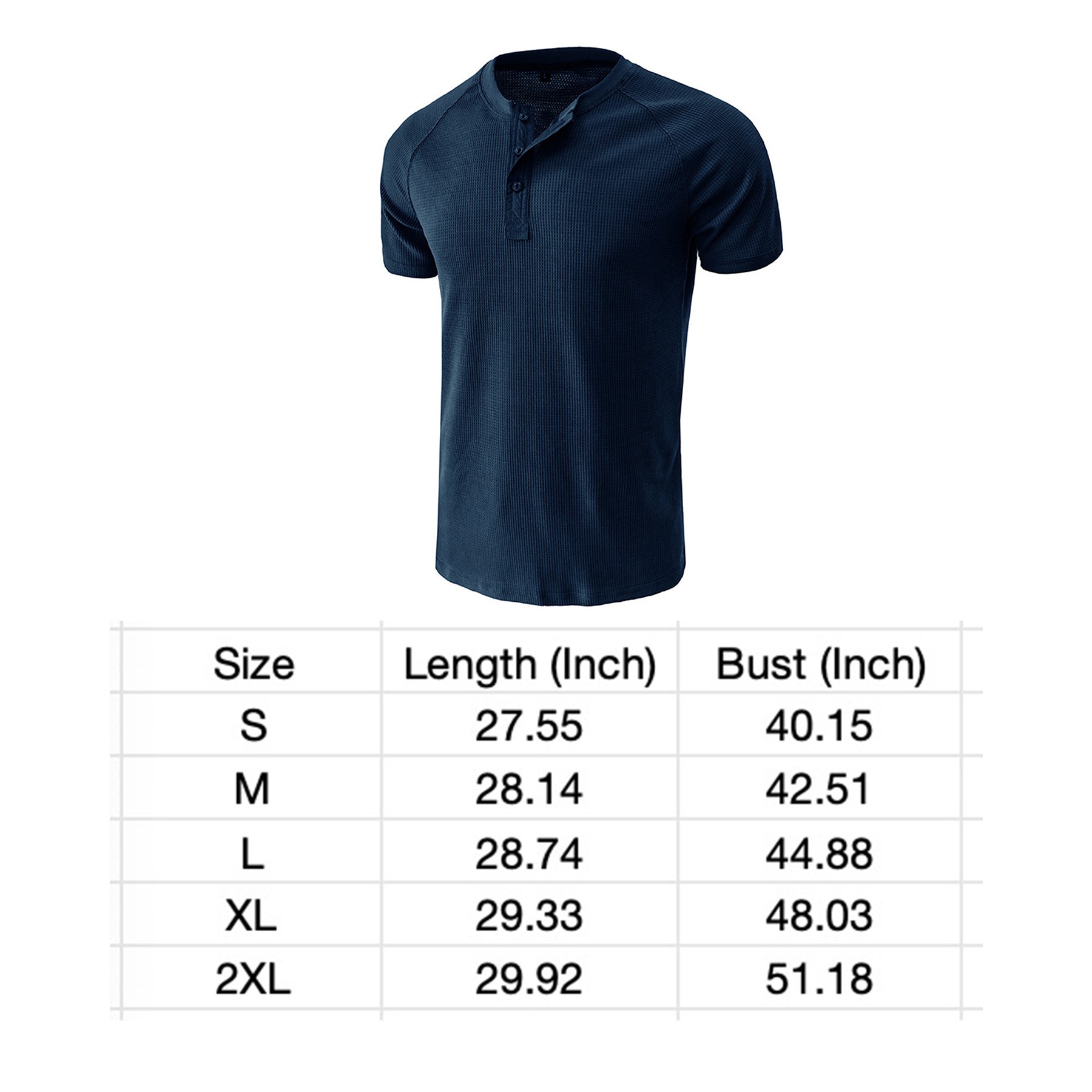 Mens Waffle Henley T Shirt 5
