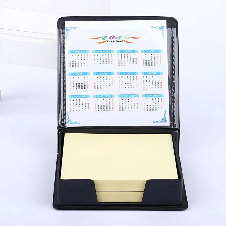 Black Leather Flip-Top Sticky Note Gift Set 1