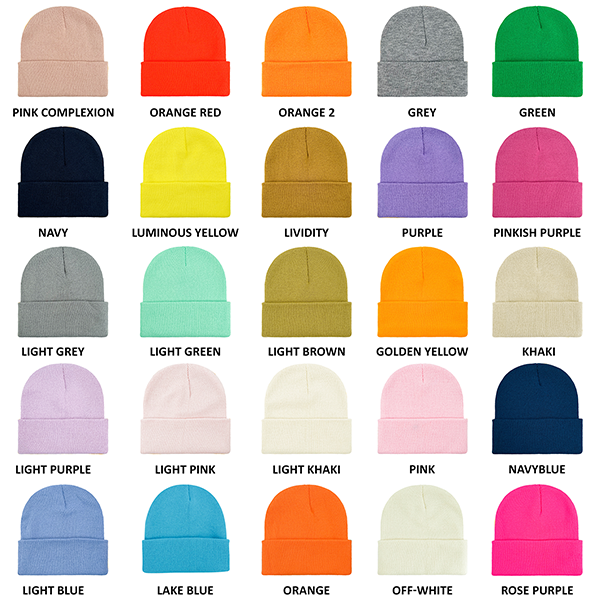 Classic Ribbed Cuffed Beanie with Custom Logo - 100% Acrylic 51