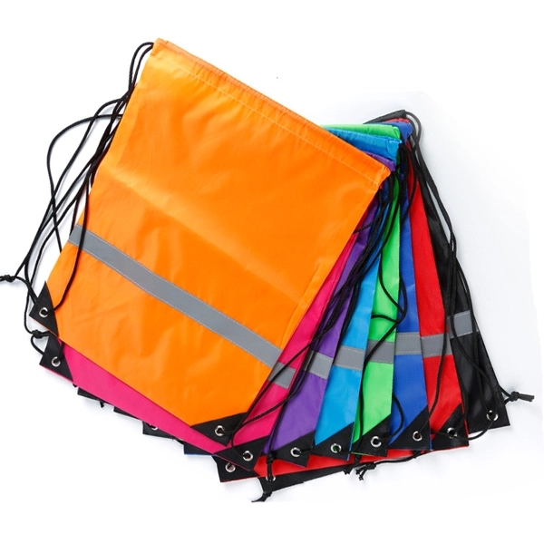 Promotional Polyester Reflective Drawstring Bag 9