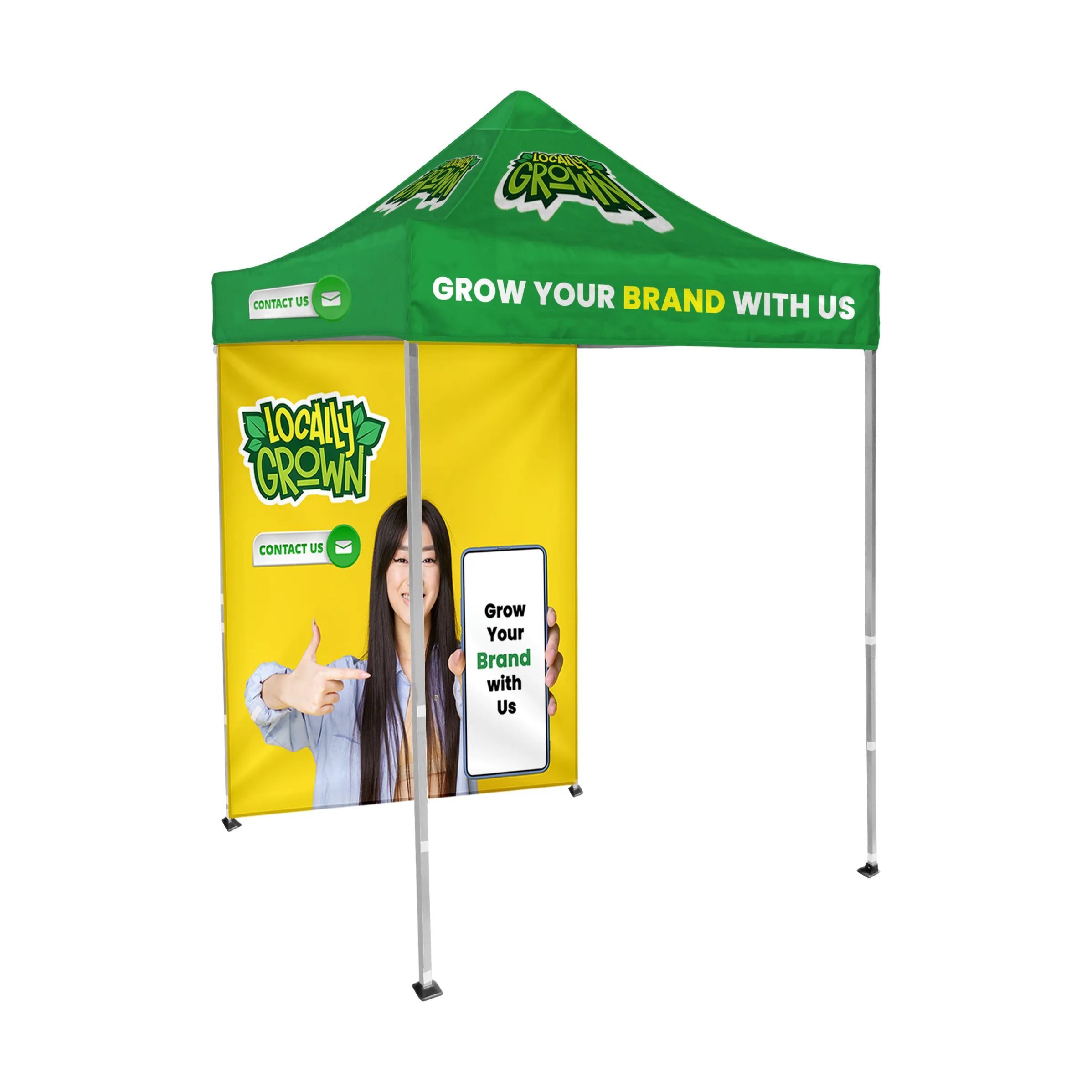 6'x6' Tent Canopy with frame and one full wall 9
