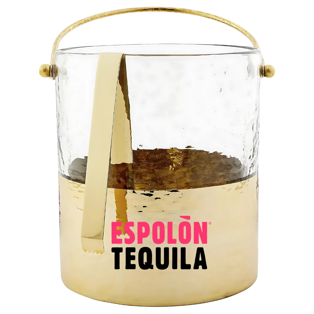 Glass Ice Bucket and Tongs Set 10