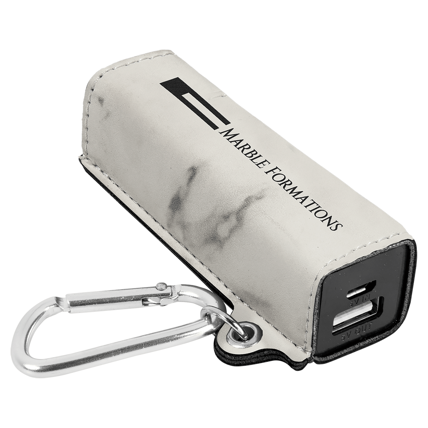 Laserable Leatherette 2200 Mah Power Bank With Usb Cord 5