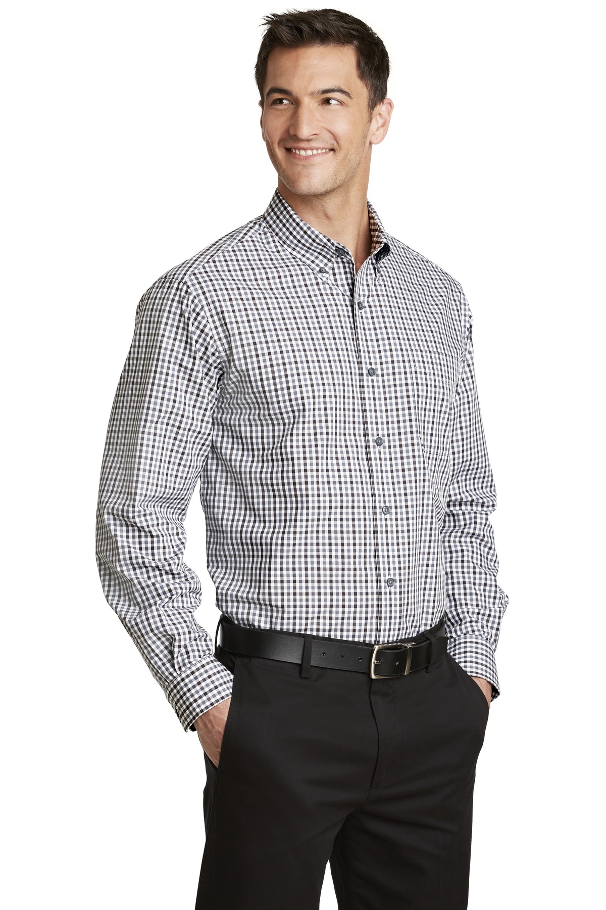Long Sleeve Gingham Easy Care Shirt