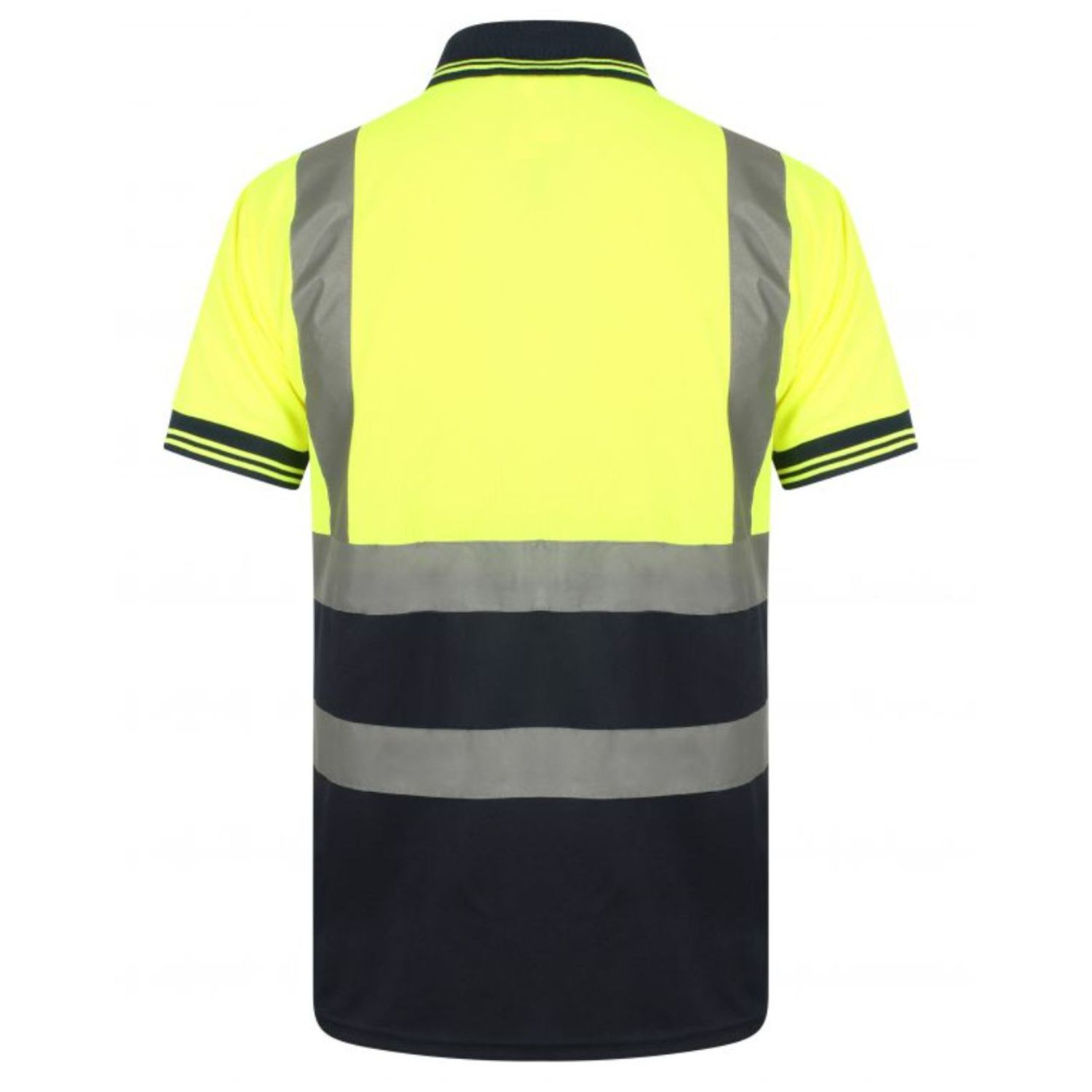 Recycled Class 2 Moist Wicking Color Block Reflective Safety Polo Shirt, custom uniform with logo imprint 4